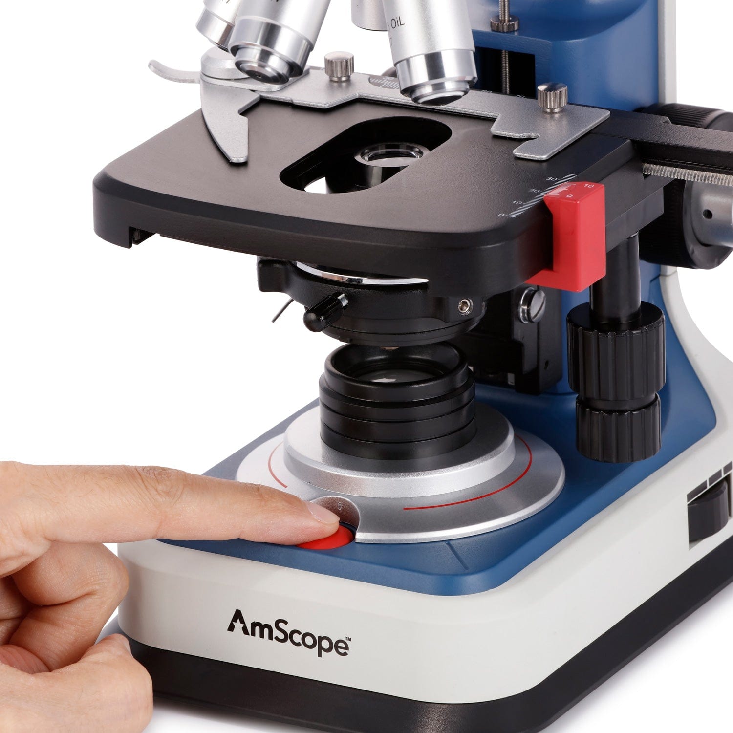 Microscope Compound 40X - AmScope 40X-2500X 学生用双眼複合顕微鏡 USB-C充電式