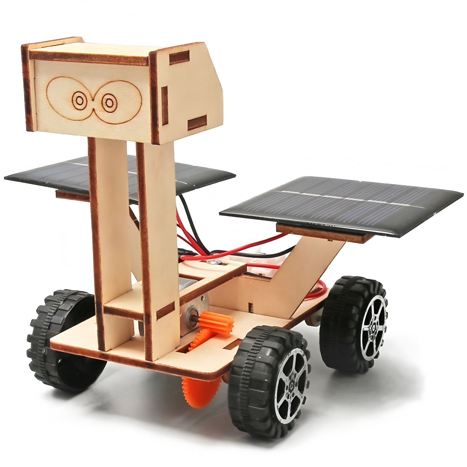 Science Project Kit - ソーラーカー月面探査車子供用 DIY 手組み立てモデル DIY 3D 木製パズル科学教育玩具