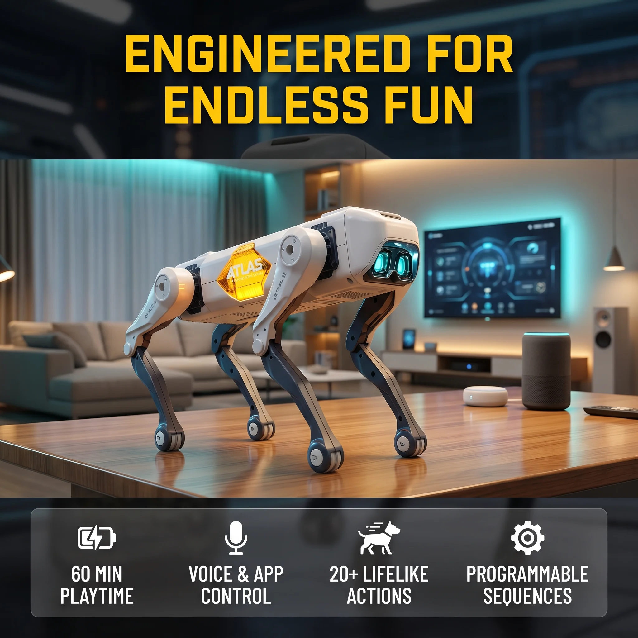 Science Robot - AIスマートロボット犬、音声＆アプリ制御、プログラミング、ダンス、歌、1200mAhバッテリー搭載、子供向けギフト＆コンパニオン