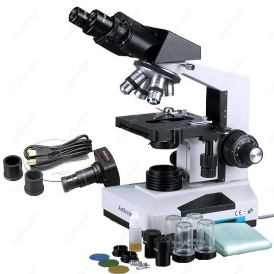 AmScope 生物学用双眼複合顕微鏡 40X 2000X  - Microscope Compound 40X のレビューと価格