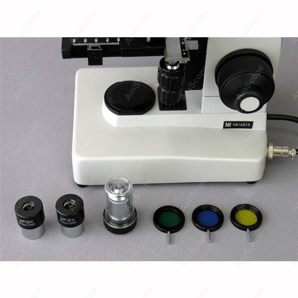 AmScope 金属三眼複合顕微鏡 40X-1600X 9M - Microscope Compound 40X のレビューと価格