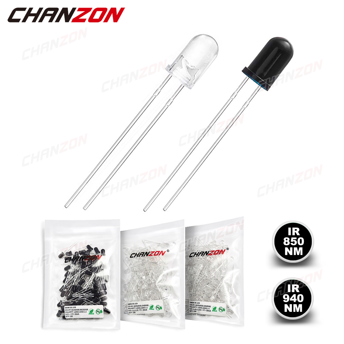 100 個 3 ミリメートル 5 ミリメートル IR LED - Science And Hobby Photos のレビューと価格