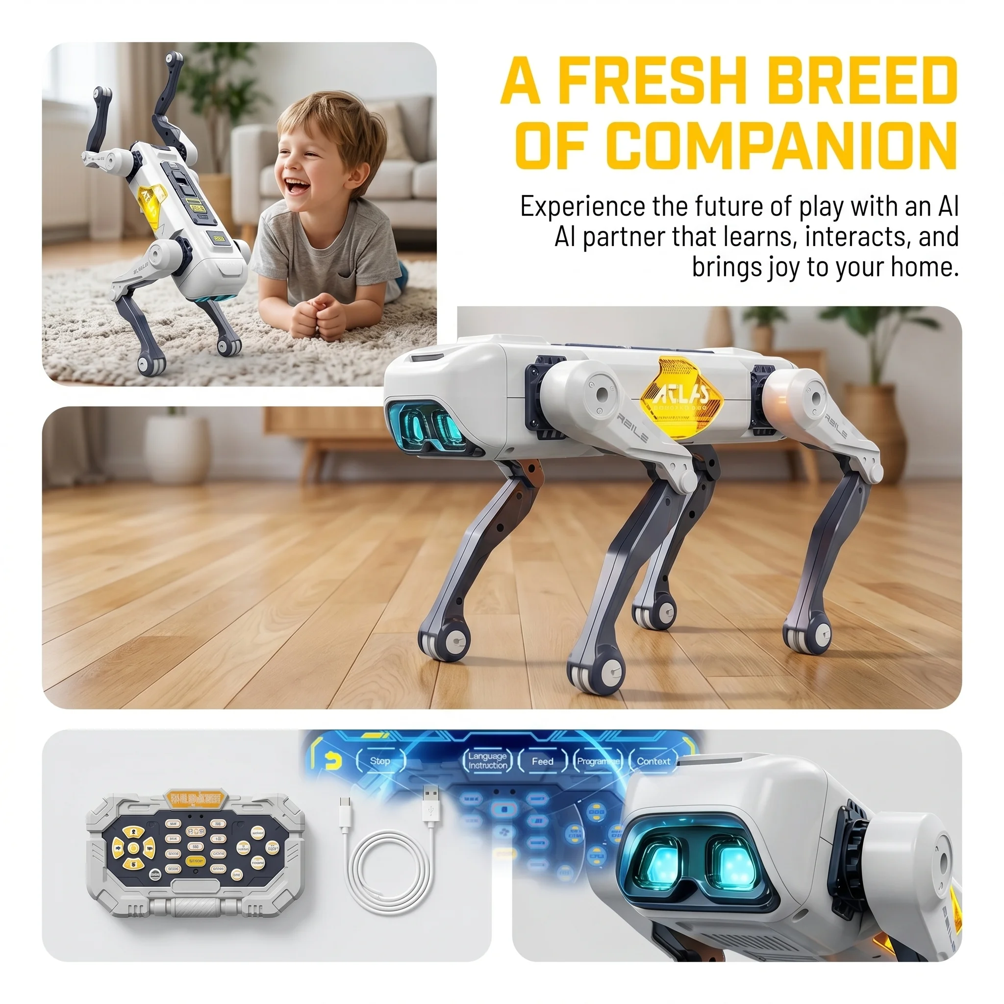 AIスマートロボット犬、音声＆アプリ制御、プログラミング、ダ - Science Robot のレビューと価格