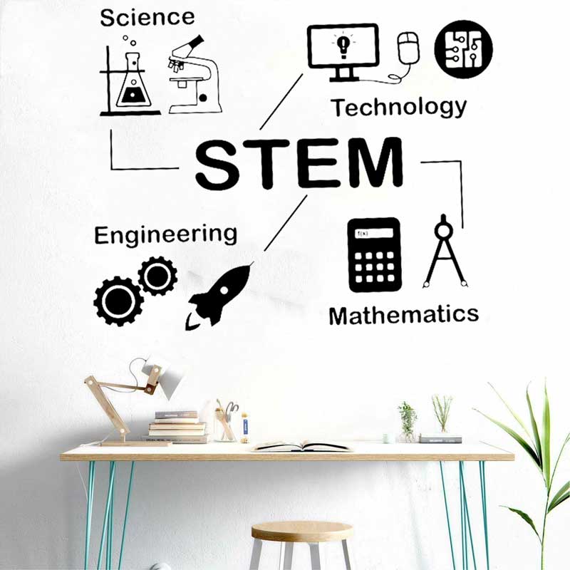 幹壁ステッカー科学技術エンジニアリング数学学校教室研究子供読 - Science And Invention のレビューと価格