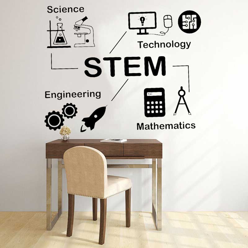幹壁ステッカー科学技術エンジニアリング数学学校教室研究子供読 - Science And Invention のレビューと価格